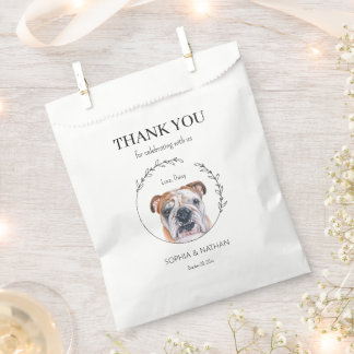 Einfache englische Bulldog Wedding Vielen Dank für Geschenktütchen