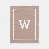 Einfache erdige Beige Toned Initial Monogram