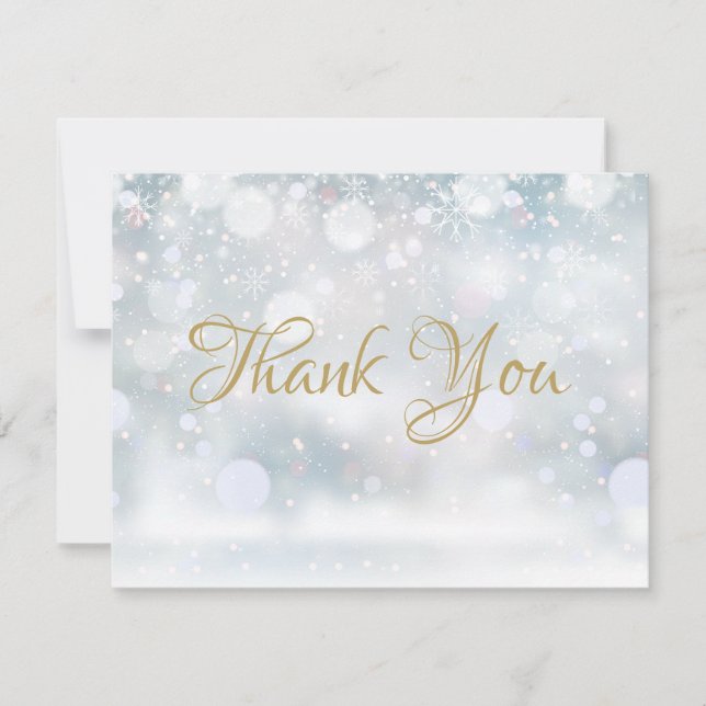 Einfache erste Snowflakes Gold Business Vielen Dan Dankeskarte (Vorderseite)