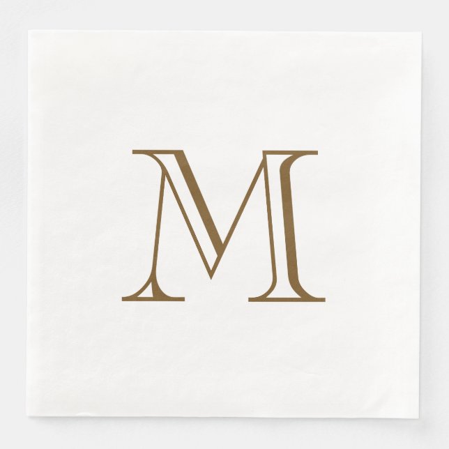Einfache Espresso-Monogramm-Papier-Serviette Serviette (Vorderseite)