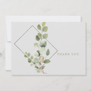 Einfache Eukalyptus Foliage Gray Beerdigung Vielen Dankeskarte