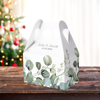 Einfache Eukalyptus Greenerity Wedding Party Geschenkschachtel