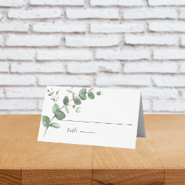 Einfache Eukalyptus Greenerity Wedding Party Platzkarte