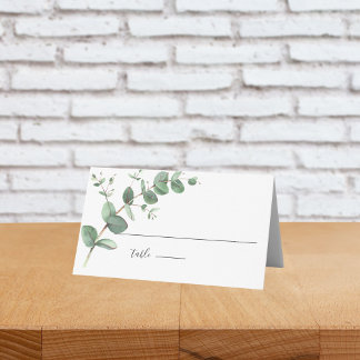 Einfache Eukalyptus Greenerity Wedding Party Platzkarte