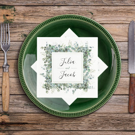 Einfache Eukalyptus Greenerity Wedding Party Serviette