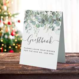 Einfache Eukalyptus Greenerity Wedding Party Tischaufsteller