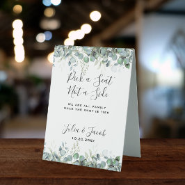 Einfache Eukalyptus Grüne Hochzeit Dessert Bar Tischaufsteller