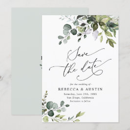 Einfache Eukalyptus Verlasse Grünflächen Save the Einladung