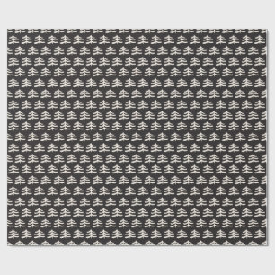 Einfache Evergreen Modern Black Wrapping Paper Rol Geschenkpapier