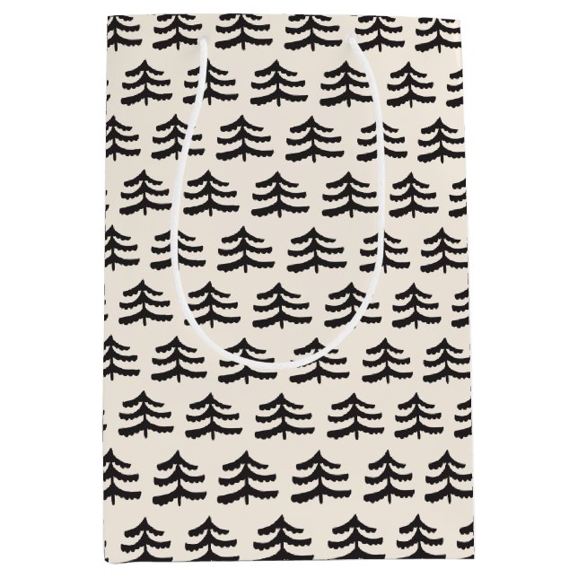 Einfache Evergreen Modern Mittlere Geschenktüte (Vorderseite)