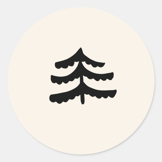 Einfache Evergreen Moderne Sticker (Vorderseite)