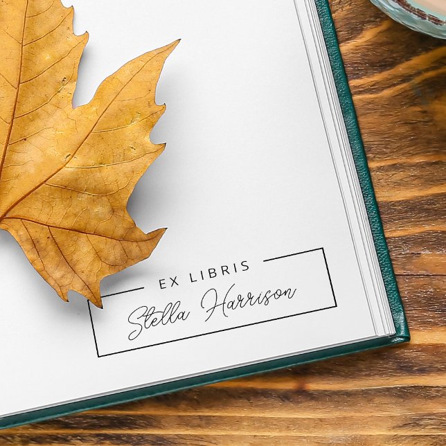 Einfache EX LIBRIS Handgeschriebener Skriptname Permastempel (Simple EX LIBRIS Handwritten Script Name Self-inking Stamp)