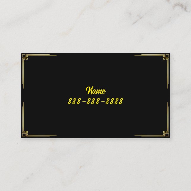 Einfache Extravagante Name- und Zahlenkarte Visitenkarte (Vorderseite)