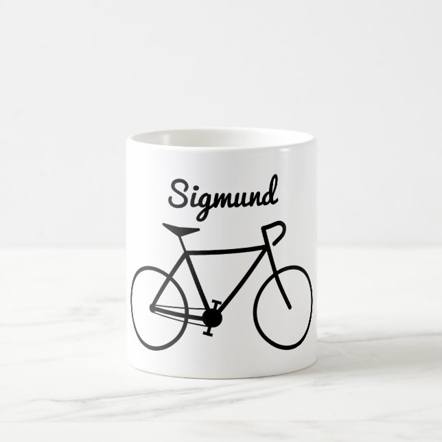 Einfache Fahrrad-Silhouette + Personalisierter Kaffeetasse (Mittel)