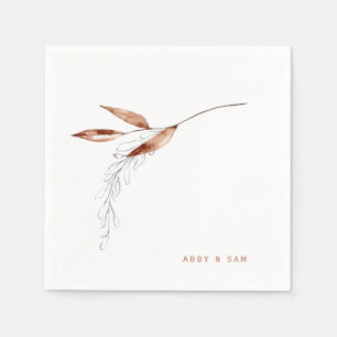 Einfache Fall Foliage Hochzeitscocktail Serviette