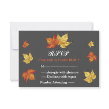 Einfache Fallende Ahorn-Blätter Hochzeit RSVP