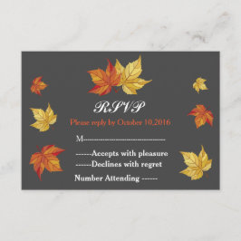 Einfache Fallende Ahorn-Blätter Hochzeit RSVP Karte