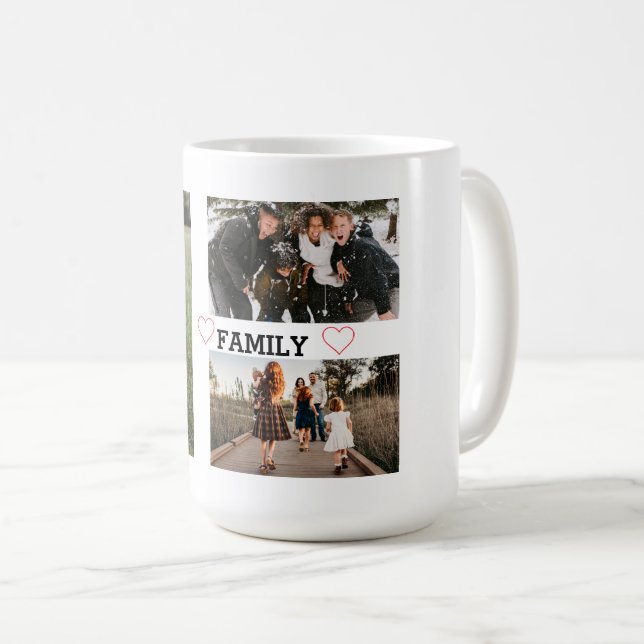 Einfache Familie Drei Foto Kaffeetasse (VorderseiteRechts)