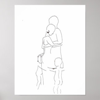 Einfache Familienskizze Poster