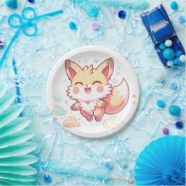 Einfache Fantasy Fox Babydusche Pappteller