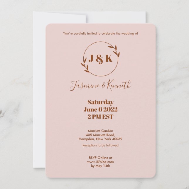 Einfache Farbe Einladung (Vorderseite)