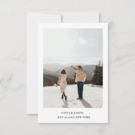 Einfache Farbe Eleganter Text und Foto / Hochzeit Save The Date