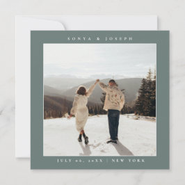 Einfache Farbe - Eleganter Text und Foto Save the  Date