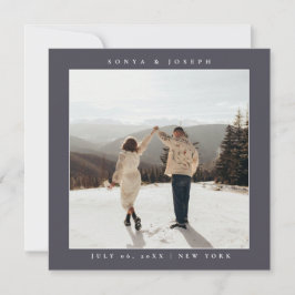 Einfache Farbe - Eleganter Text und Foto Save the  Save The Date