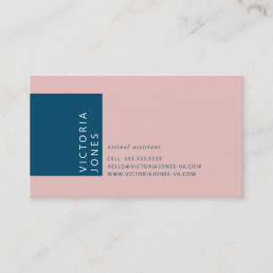Einfache FARBE Moderne minimalrosa Marineblau Visitenkarte