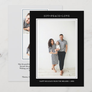 Einfache Farben   Schwarzes vertikales Multi-Foto Einladung