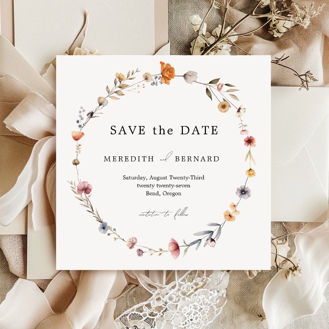 Einfache farbenfrohe Blumenhochzeit rettet das Dat Save The Date (Von Creator hochgeladen)