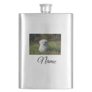 Einfache farbenfrohe Tier-Add-Name-Foto-individuel Flachmann