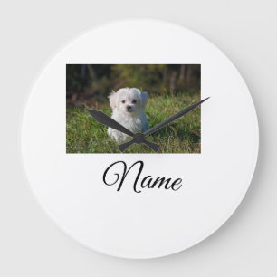 Einfache farbenfrohe Tier-Add-Name-Foto-individuel Große Wanduhr