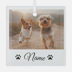 Einfache farbige Foto-Namenssammlung Ornament Aus Glas