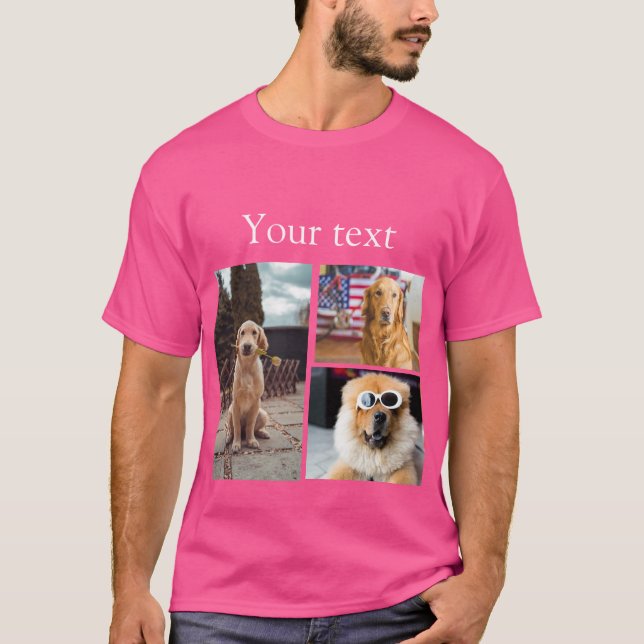 Einfache farbige Foto-Namenssammlung T-Shirt (Vorderseite)