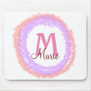Einfache farbige Glitzer-Funkeln fügen Name Monogr Mousepad