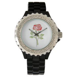 Einfache farbige Rose Armbanduhr