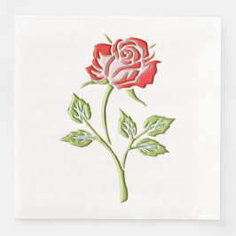 Einfache farbige Rose Serviette
