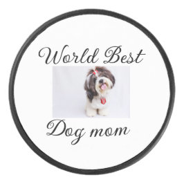 Einfache farbige Tiere geben Foto Hund Mama-Gesche Eishockey Puck