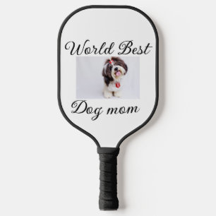 Einfache farbige Tiere geben Foto Hund Mama-Gesche Pickleball Schläger