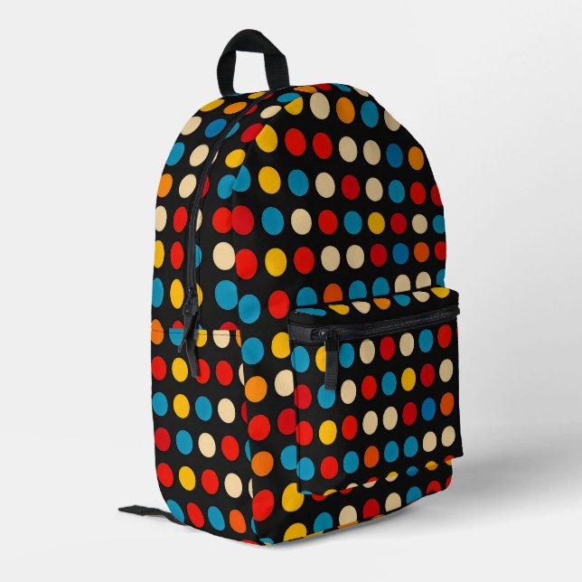 Einfache Farbpunkte Bedruckter Rucksack (Rückseitige Ecke links)