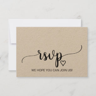 Einfache Faux-Kraft-Song-Request-RSVP-Karte RSVP Karte