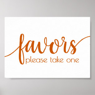 Einfache Favoriten   Fall Orange Hochzeitsfeier Poster