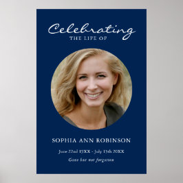 Einfache Feier des Life Foto Memorial Blue Poster