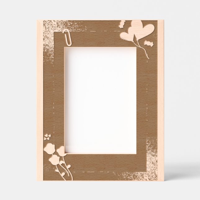 Einfache Feminine Herzrahmen Geätzte Rahmen (Vorderseite)