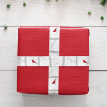 Einfache Ferien Winter Roter Kardinal Birch Tree