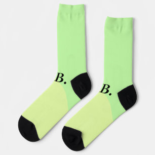 Einfache feste Farbe Name Text Monogramm gelb g Socken