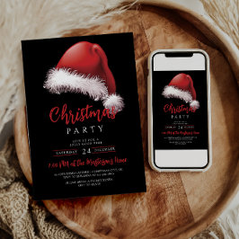 Einfache Festliche Weihnachtsmannmütze Weihnachts- Einladung