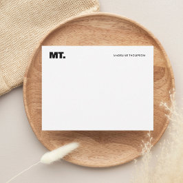 Einfache Fett-Zwei-Monogramm-Typografie Mitteilungskarte