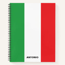 Einfache, fette italienische Fahne Personalisiert Notizbuch